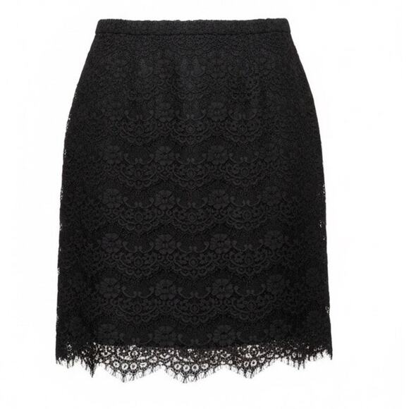 J.Crew Dresses & Skirts - J.Crew Black Lace Pencil Skirt 6 Whimsigoth Office Workwear Modest Elegant